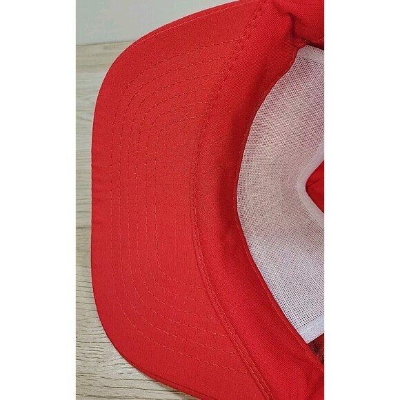 Vintage Zipper Strap Rope Hat ~ Pizza Hut Red Rope Hat - Picture 10 of 11